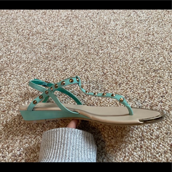 New:Teal/Mint,U.S. size 8, Studded Strappy Sandals - Picture 5 of 8